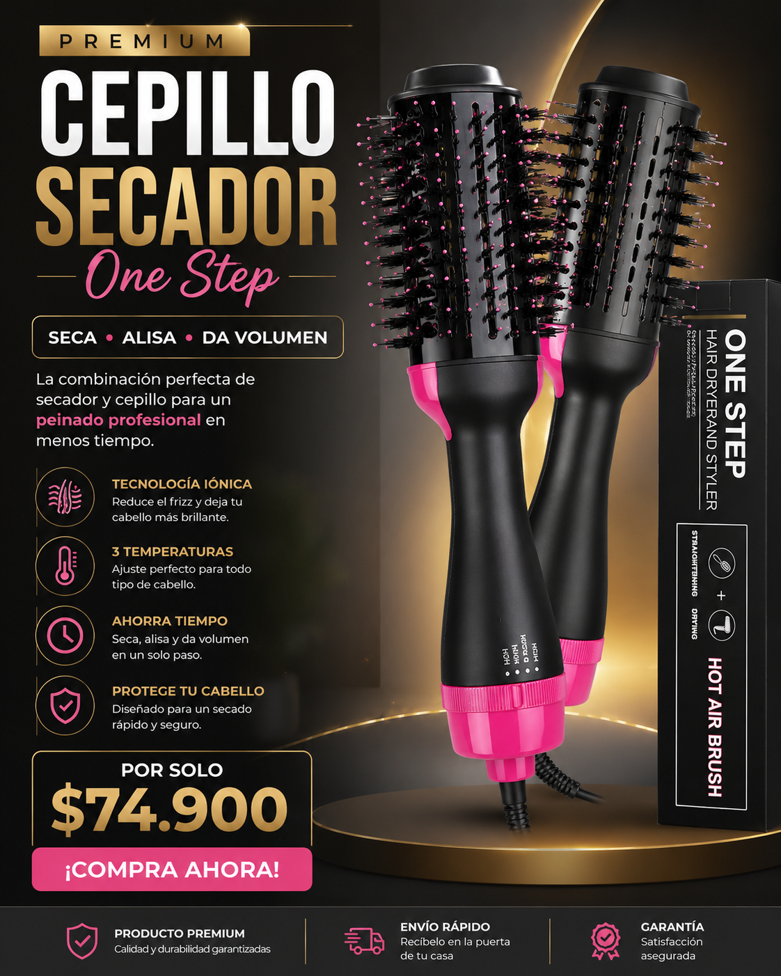 CEPILLO SECADOR ONE STEP 🪮🤩